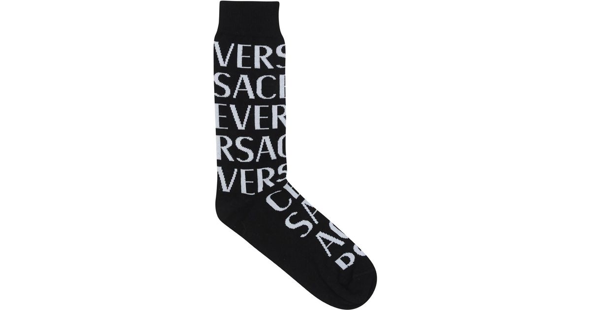 Versace Socks in Black for Men | Lyst