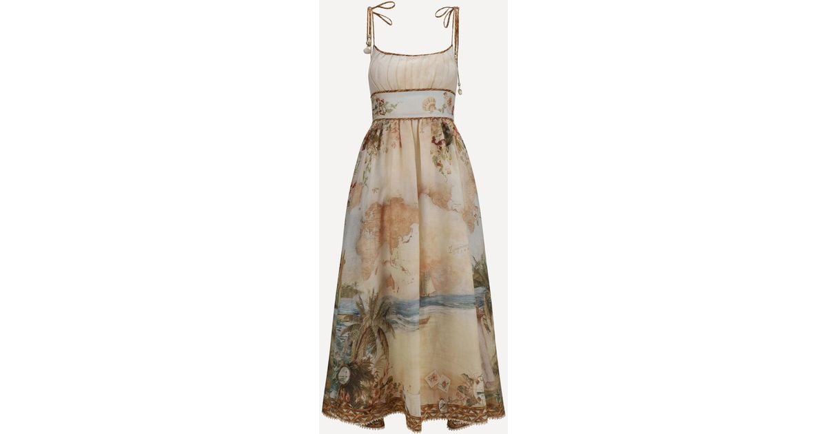 Zimmermann Mahon Linen Corset Dress in Natural | Lyst UK