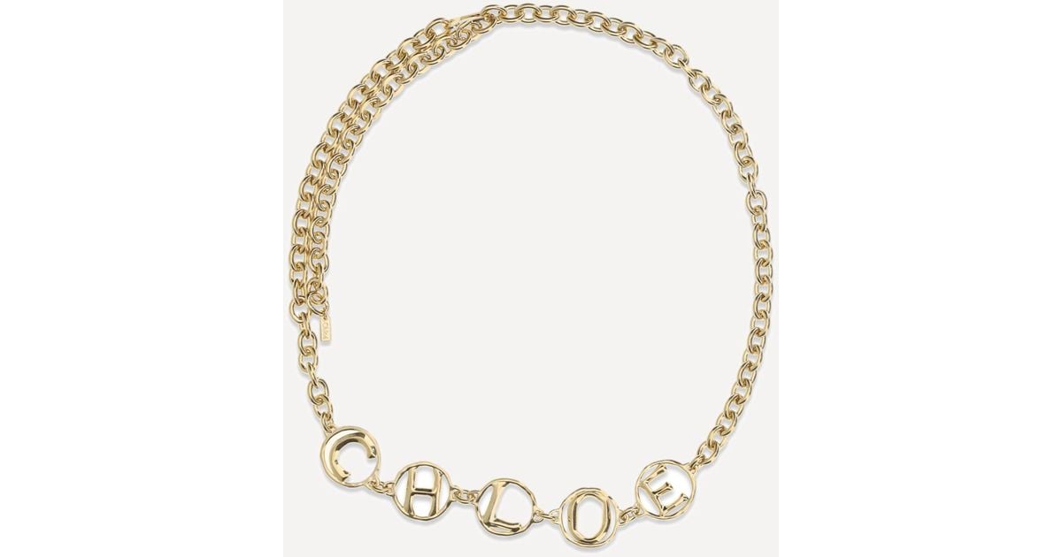 Chloé Script Jewel Belt in Natural | Lyst