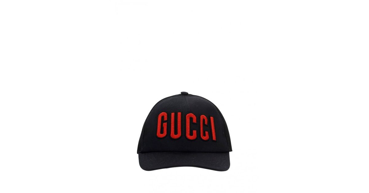 Gucci Cotton Baseball Cap in Black for Men Lyst UK