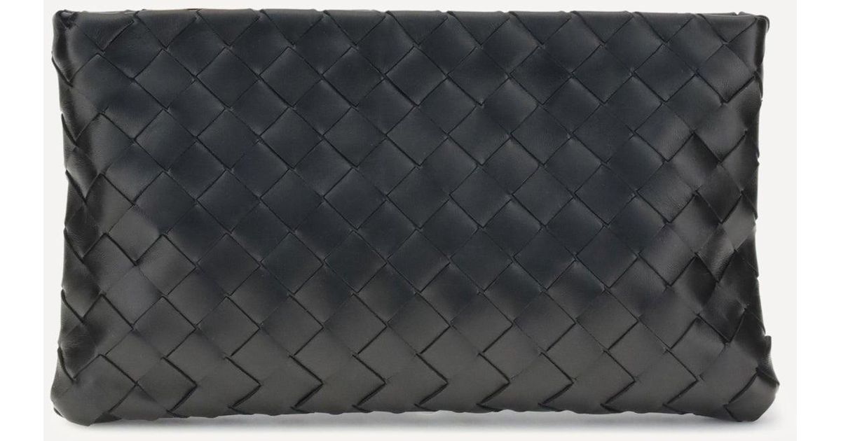 Bottega Veneta Iconic Intrecciato Pouch Bag in White | Lyst