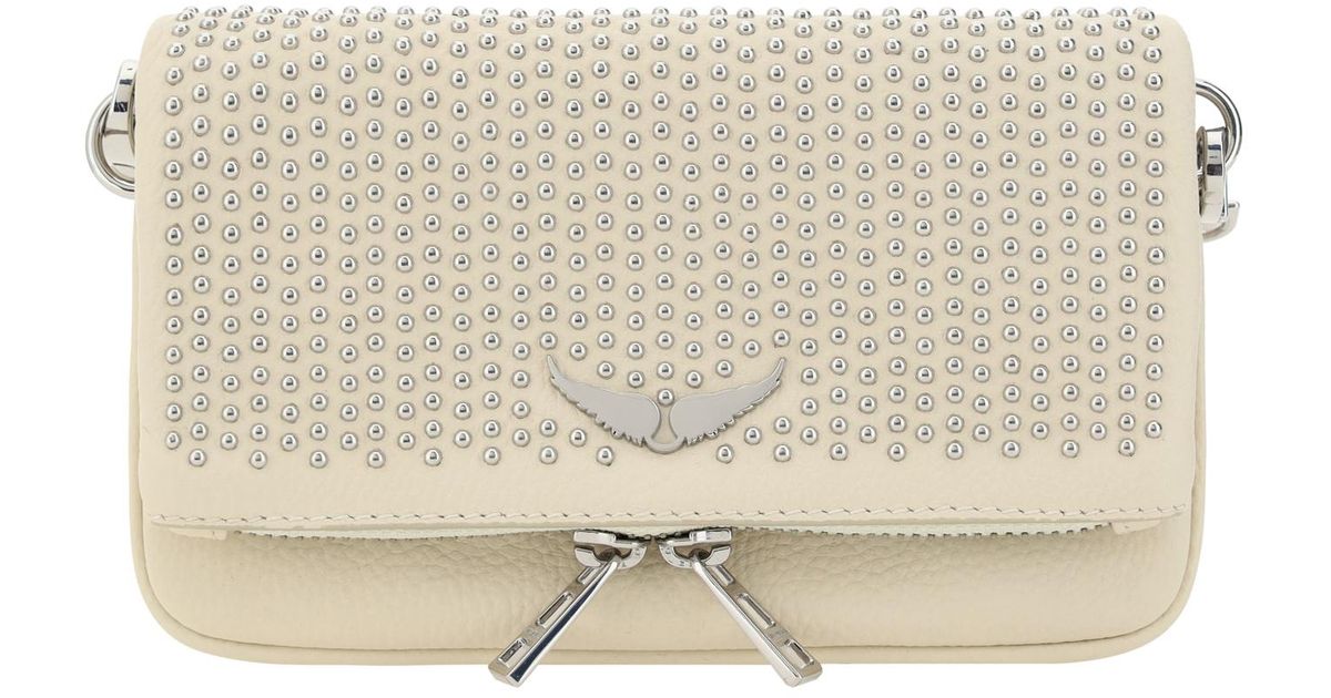 Zadig & Voltaire Rock Nano Plumetis Shoulder Bag in White Lyst