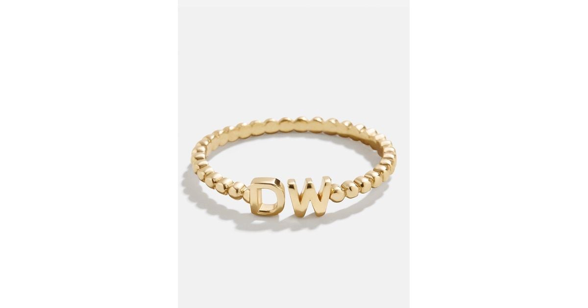 BaubleBar 18k Gold Double Initial Custom Ring in Metallic Lyst