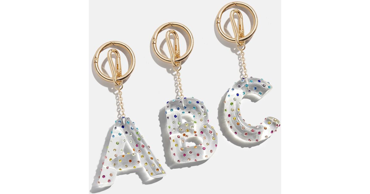 BaubleBar Confetti Initial Bag Charm in White | Lyst