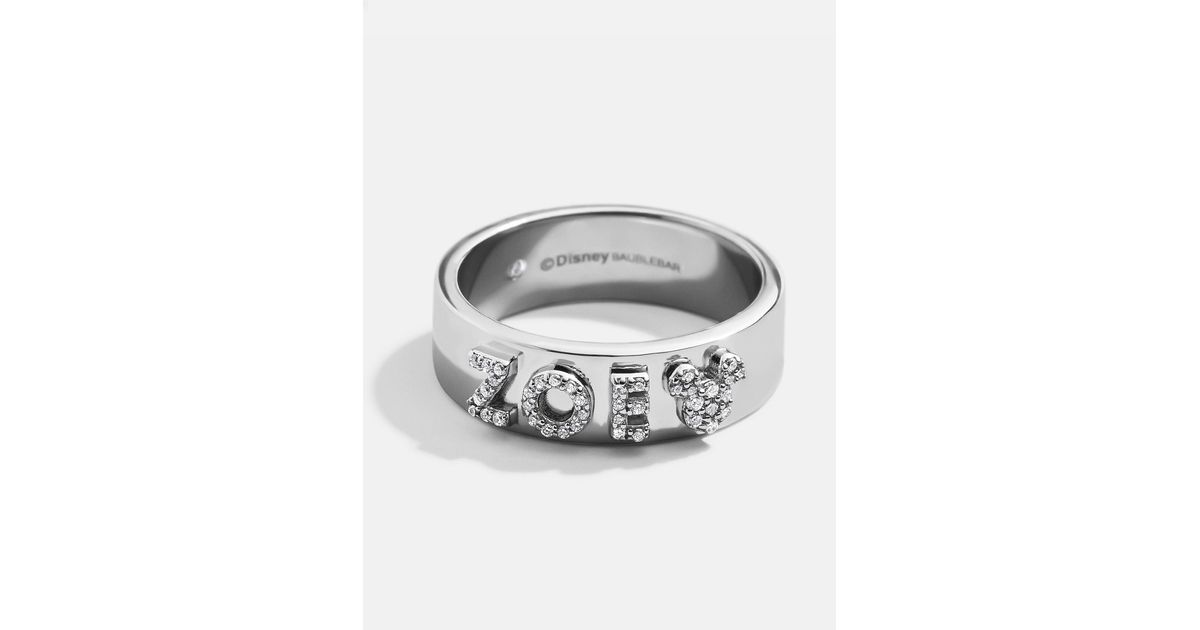 BaubleBar Disney Sterling Silver Custom Block Ring in Gray | Lyst