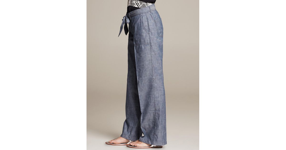 Banana Republic Chambray Wide Leg Pant 