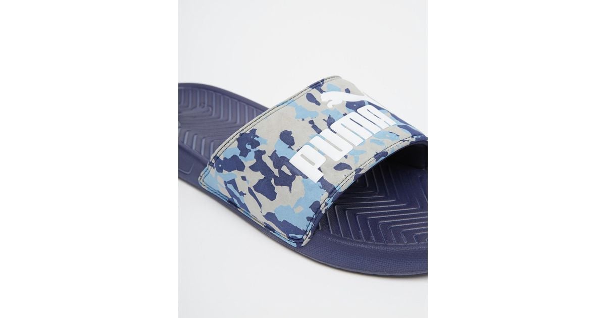 puma blue flip flops