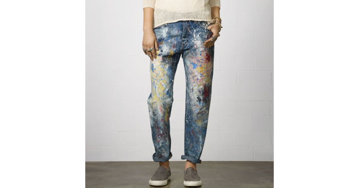 Ralph lauren paint 2025 splatter boyfriend jeans