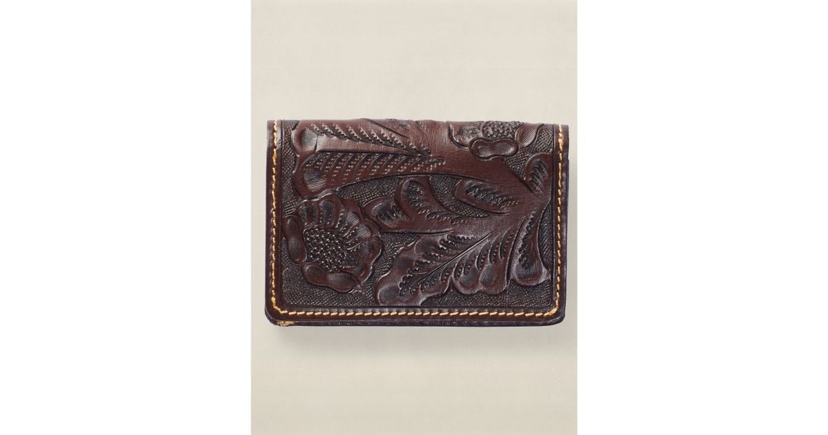 DOUBLE RL Hand-Tooled Leather wallet 美品 - greatriverarts.com
