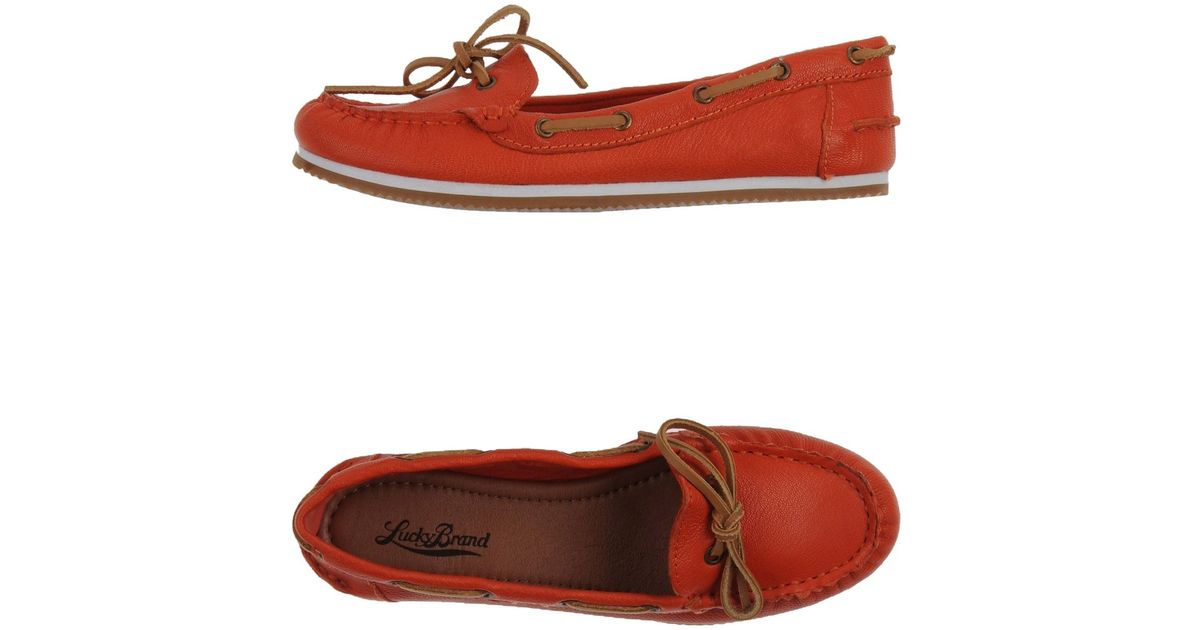 orange moccasins