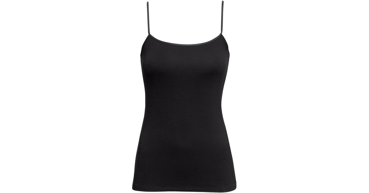 spaghetti strap black