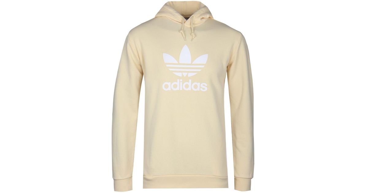 adidas yellow trefoil hoodie