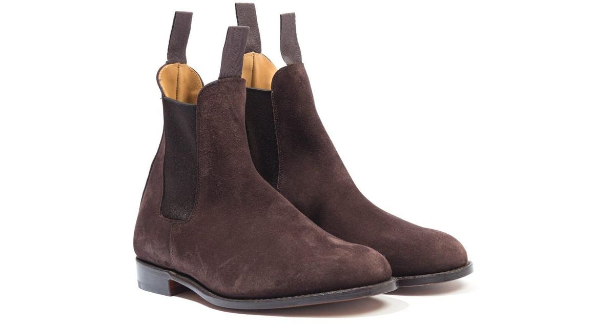 Tricker's Gigio Reverse Suede Chelsea Boot in Brown for Men Lyst Canada