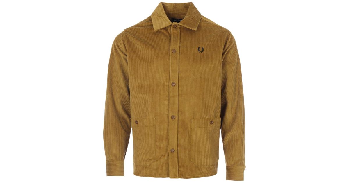 Fred Perry Corduroy Overshirt in Brown for Men Mens Clothing Shirts Casual shirts and button-up shirts 