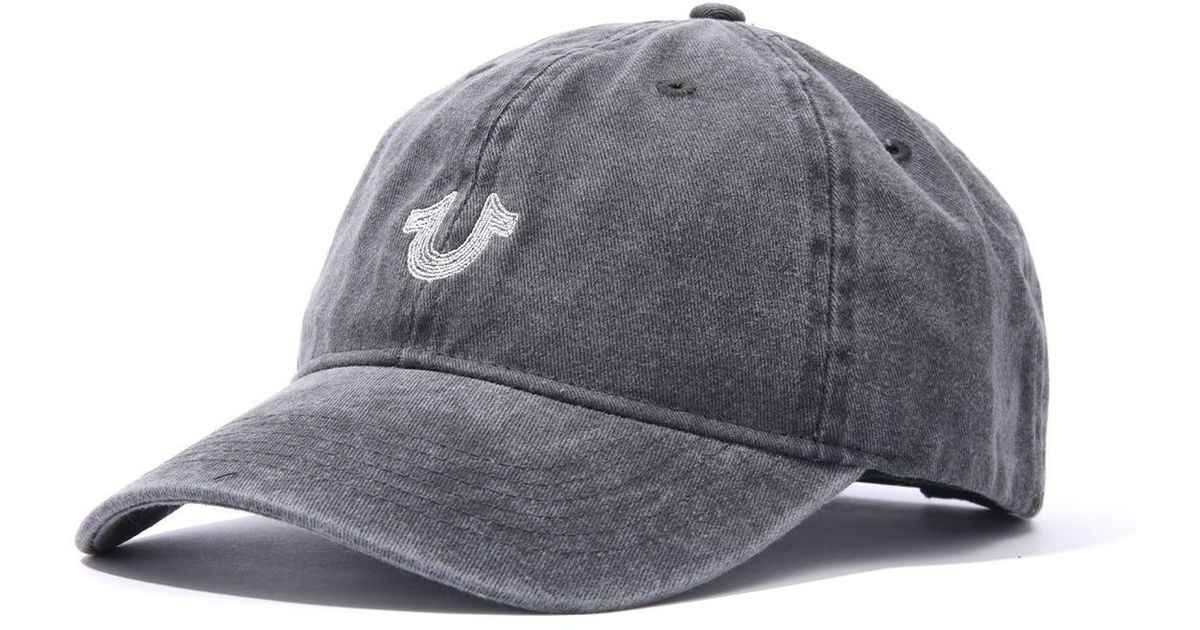 True Religion Denim Horseshoe Lines Logo Baseball Cap in Black for Men Lyst UK