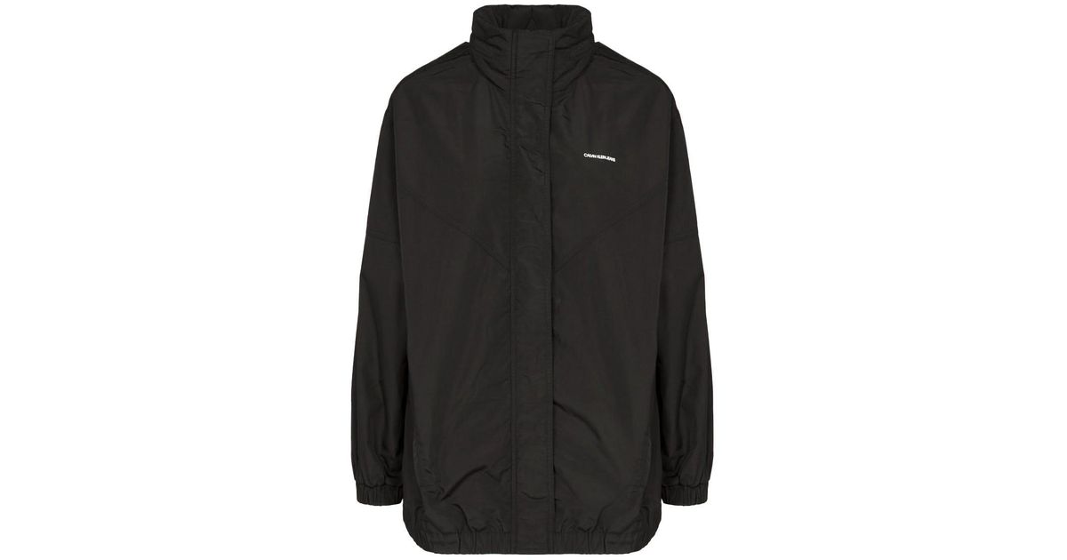 Calvin Klein Denim Womens Sustainable Windbreaker Jacket in Black