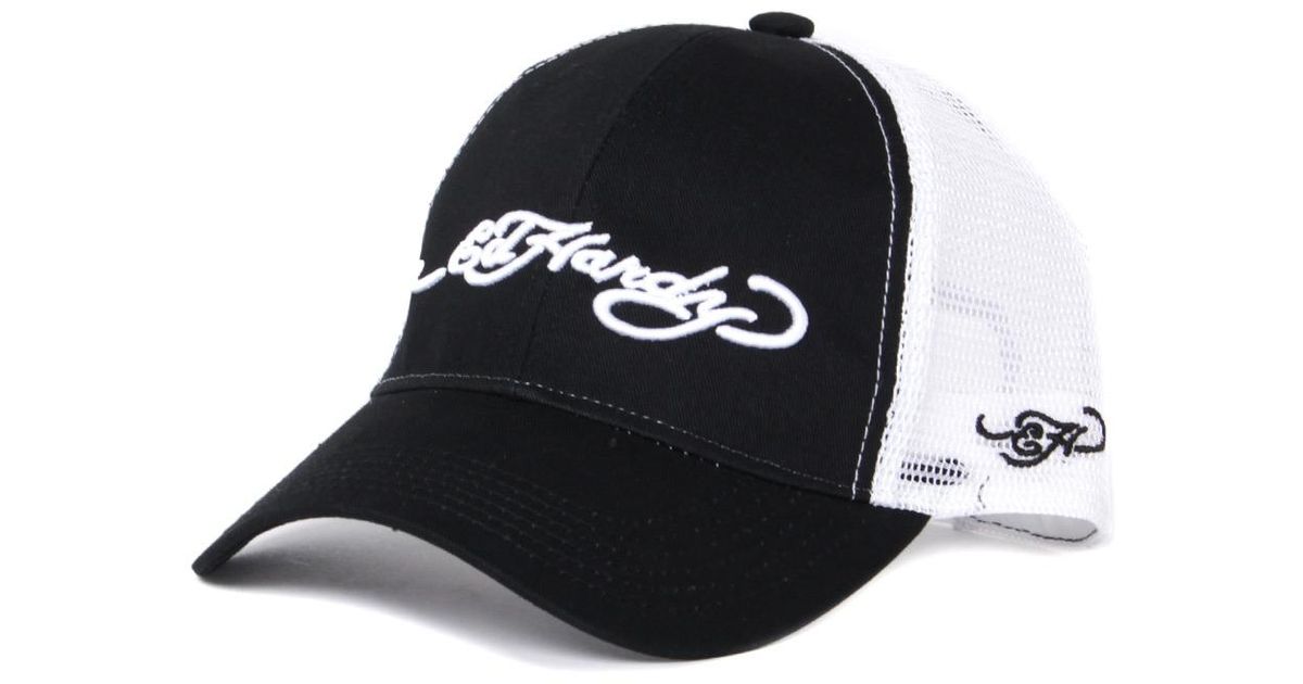 Ed Hardy Signature Snapback White Cap 