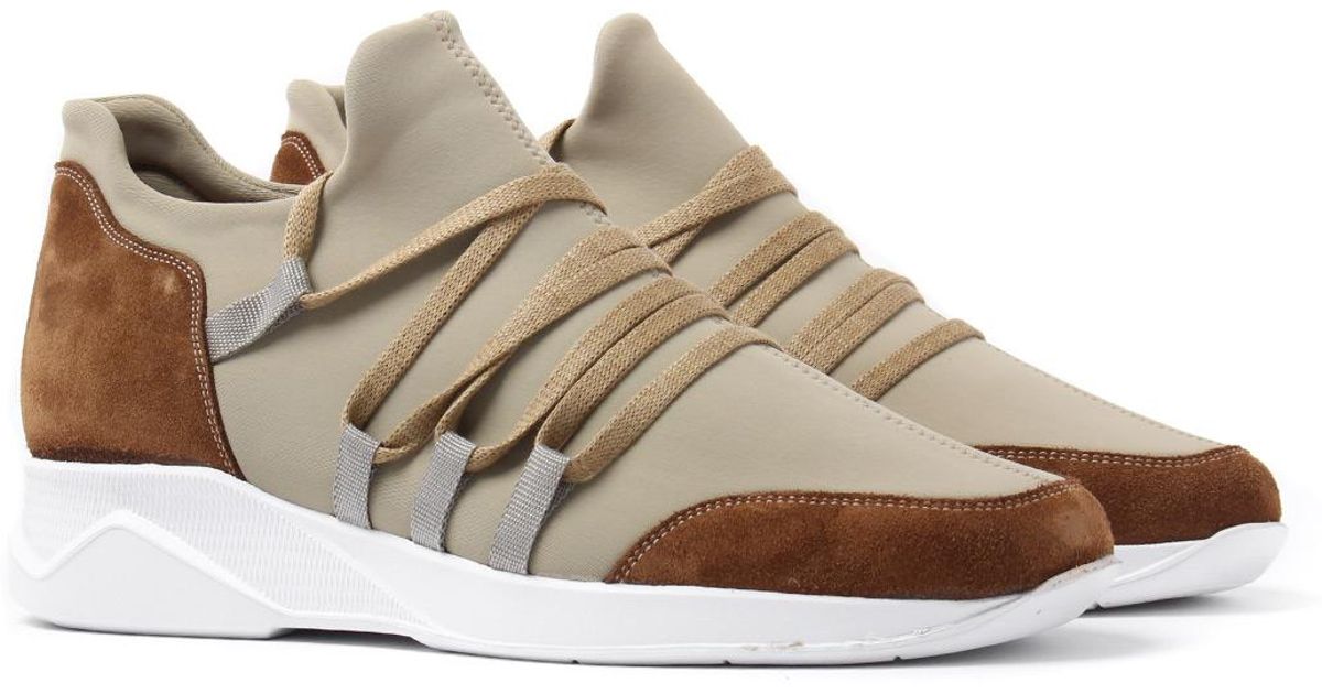 beige mallet trainers