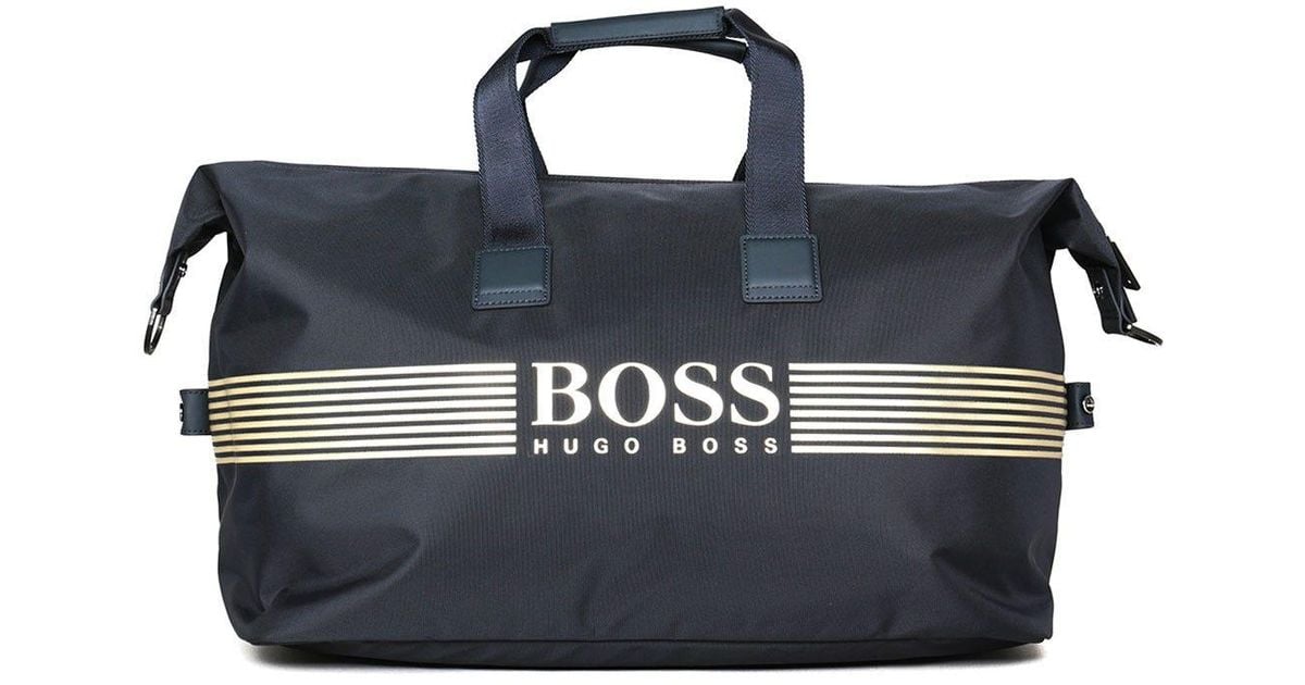BOSS by HUGO BOSS Pixel Logo Holdall Navy Bag in Blue for Men | Lyst