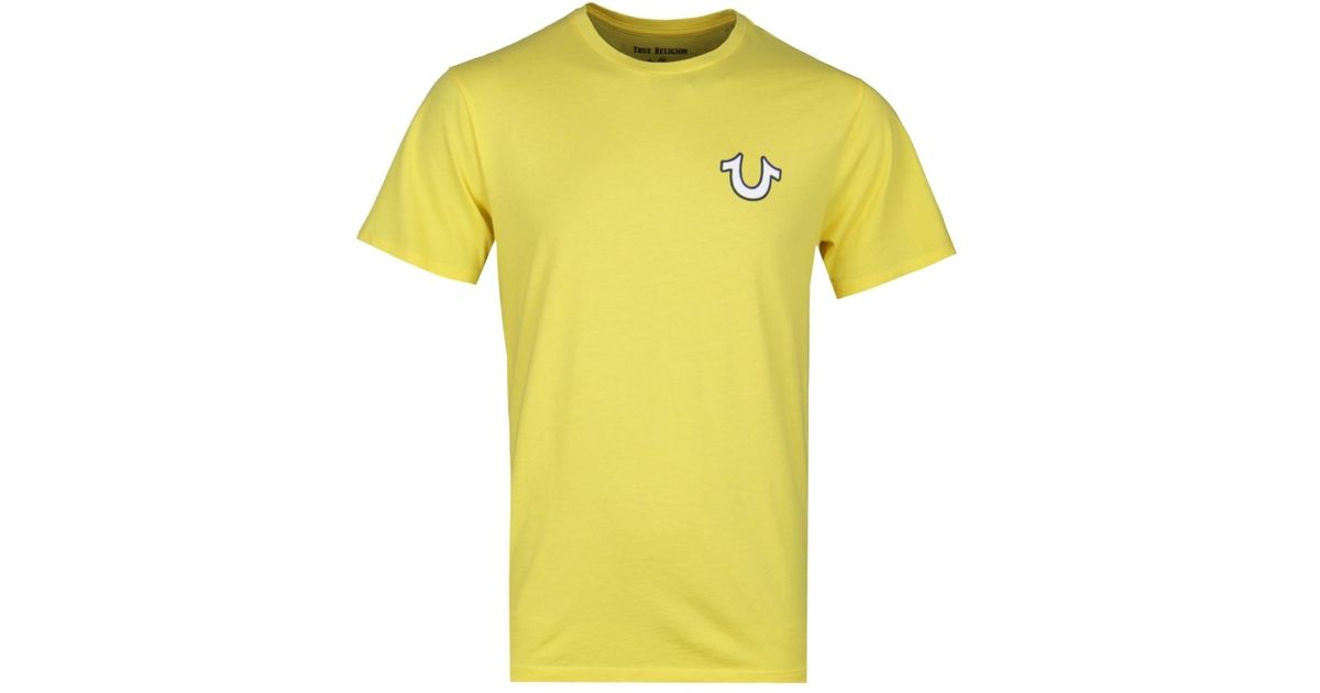 True Religion Denim Buddha Logo Yellow T-shirt for Men - Lyst