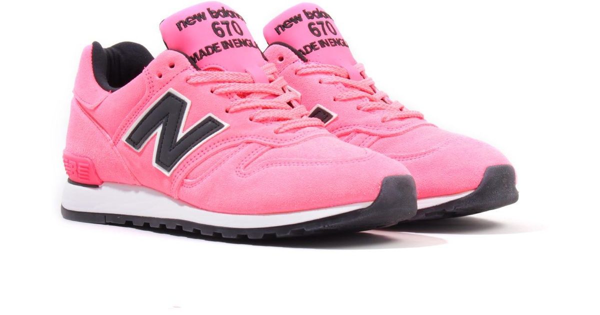 New Balance 670 Made In England 'neon Pack' Suede Trainers - Pink for Men - Lyst