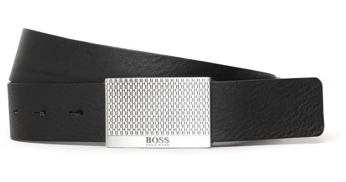 Leather Plaque Buckle Belt 