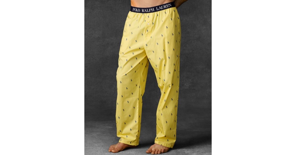 Ralph Lauren Polo Mens Polo Player Pajama Pants in Yellow for Men | Lyst