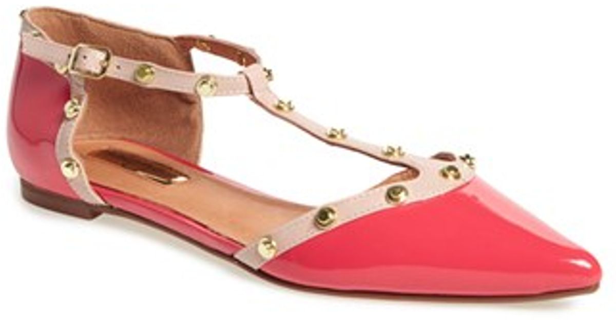 t strap studded flats