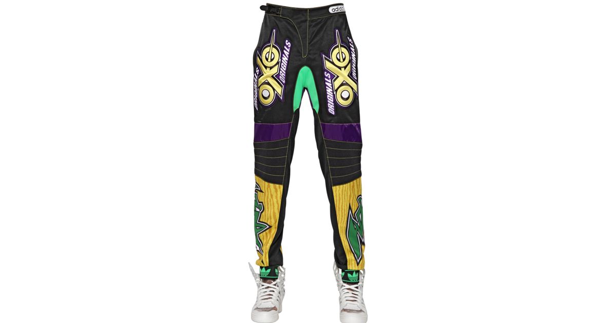 Jeremy Scott for adidas Motor Cross Embroidered Trousers in Yellow | Lyst