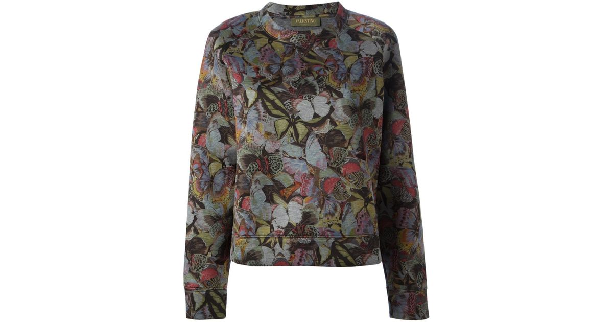Valentino Butterfly Print Sweater - Lyst