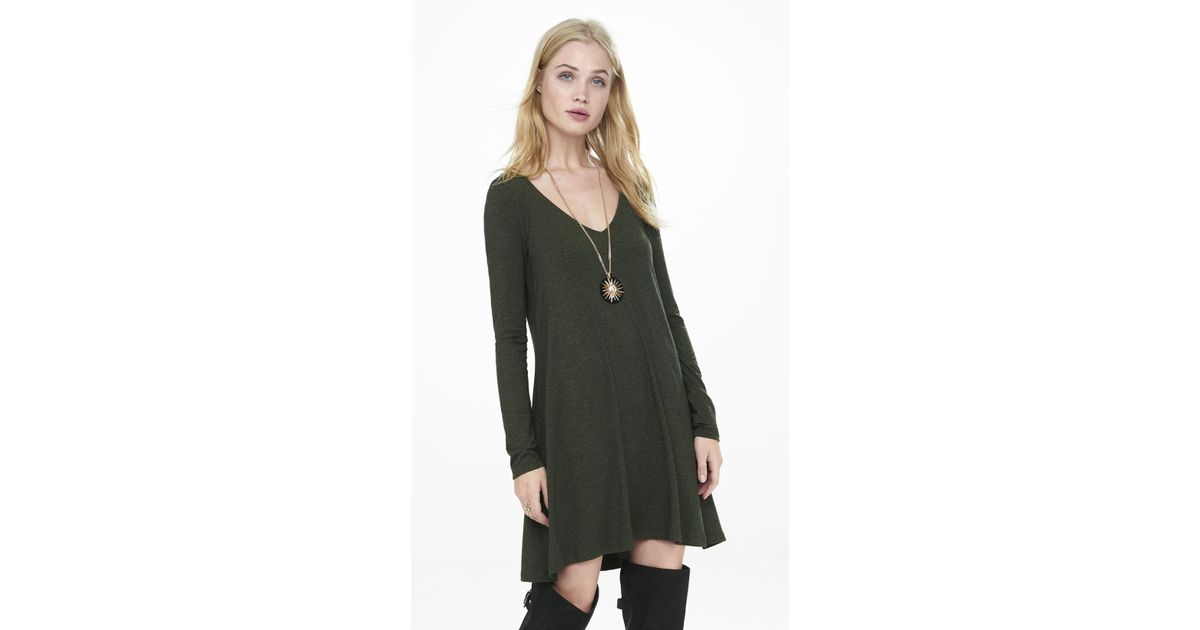 long sleeve trapeze dress