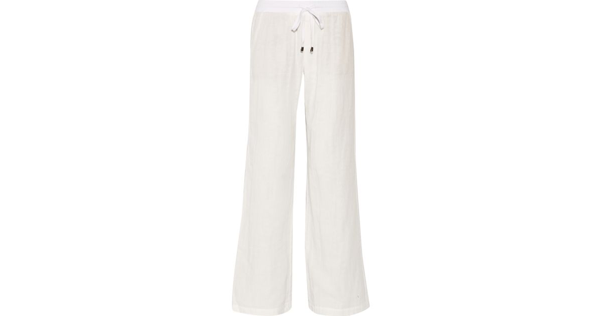 Splendid Cottongauze Wideleg Pants in White Lyst UK