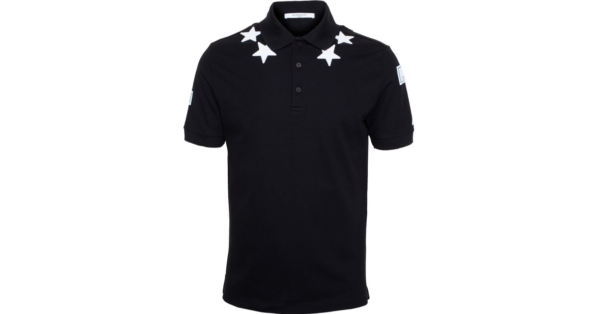 Givenchy Star Polo Shirt in Black for Men | Lyst