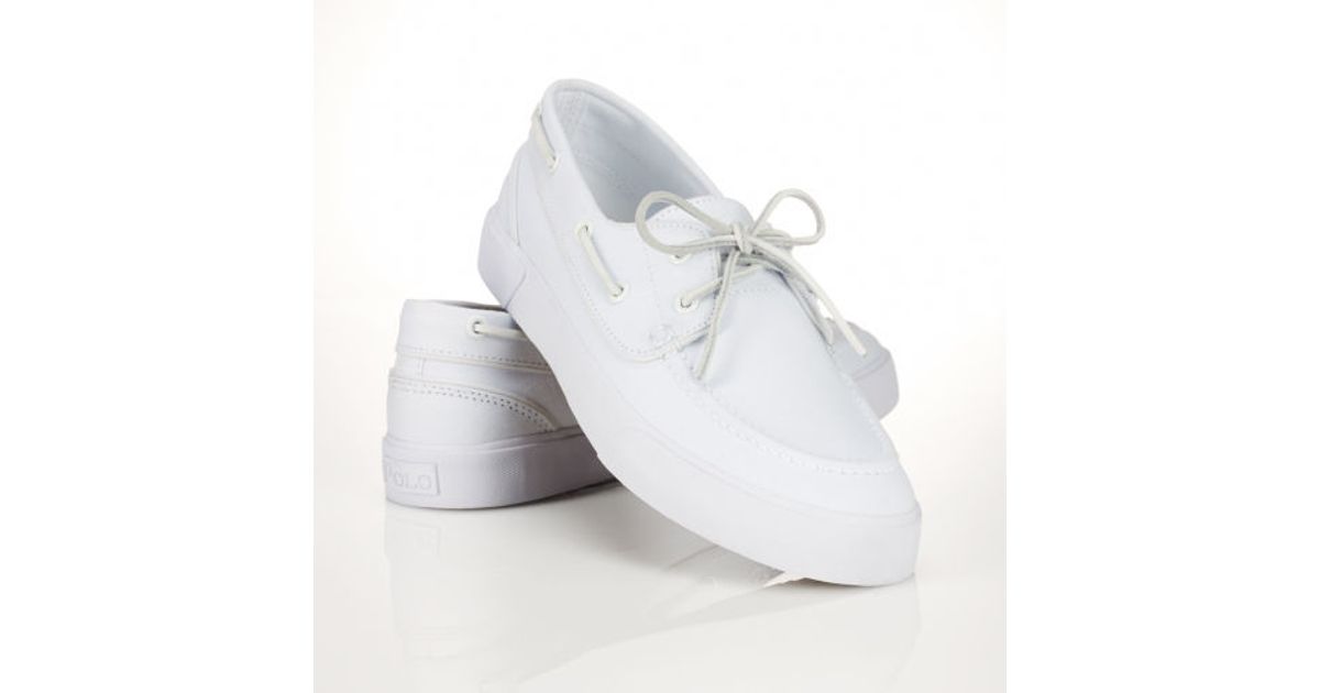 white polo boat shoes
