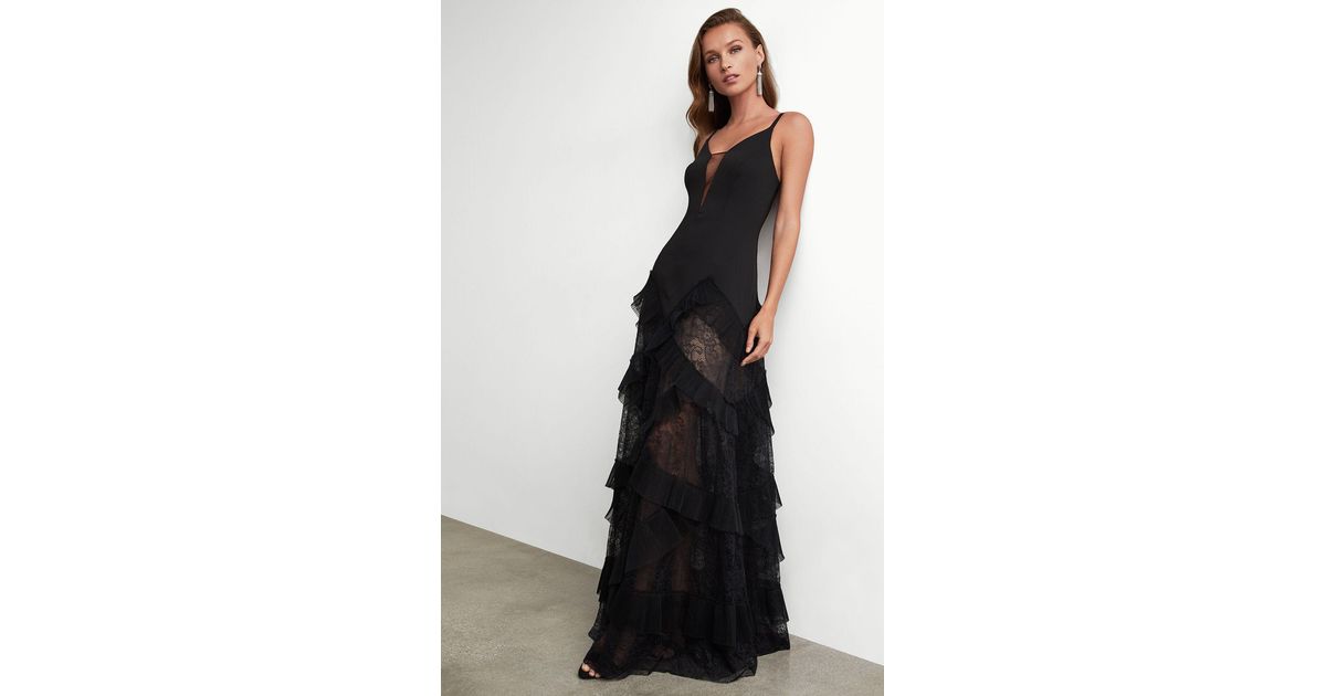 avaline pleated gown bcbg