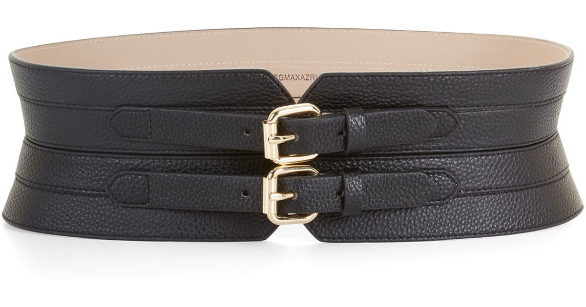 Bcbgmaxazria Faux-leather Contour Waist Belt in Black | Lyst