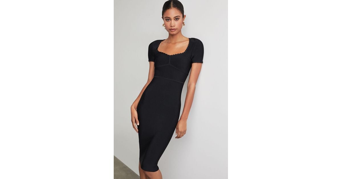 scalloped bodycon dress