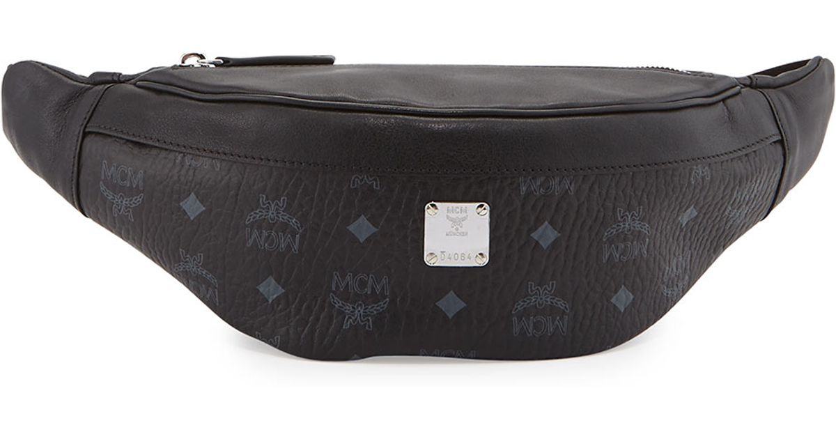 black mcm fanny pack