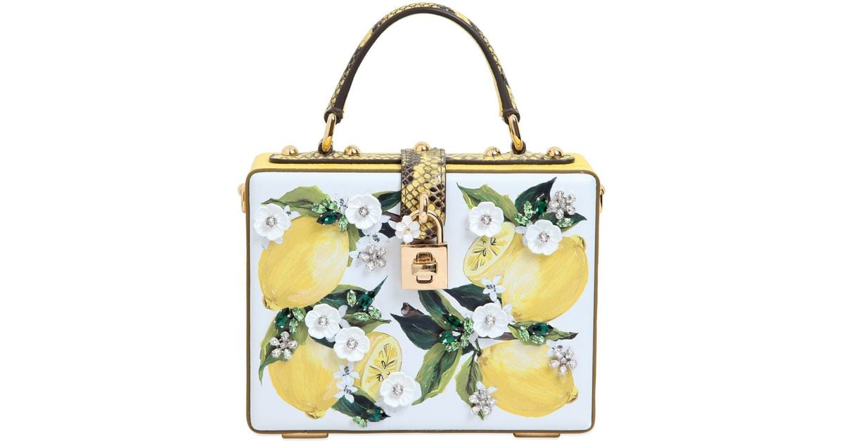 Dolce & Gabbana Lemon Printed Leather Dolce Bag in Yellow | Lyst UK