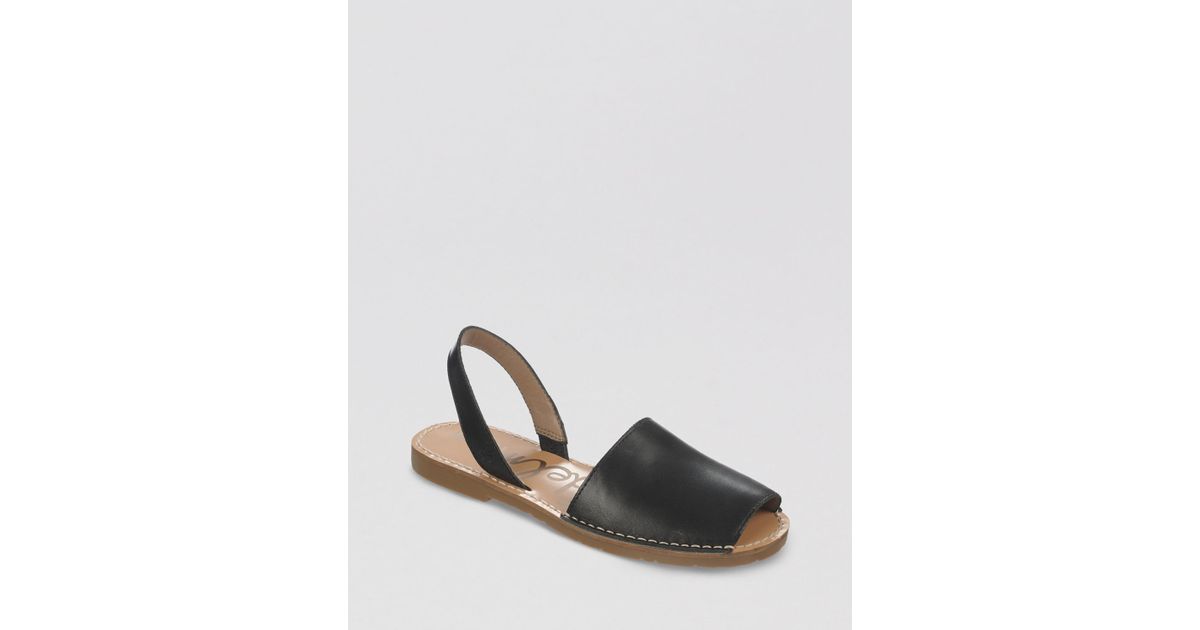 black peep toe flat sandals
