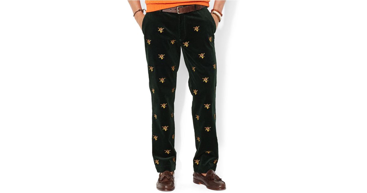 Corduroy Green Men For Ralph Lauren Newport Classic Pants Polo Fit Embroidered qSMGUzVLp