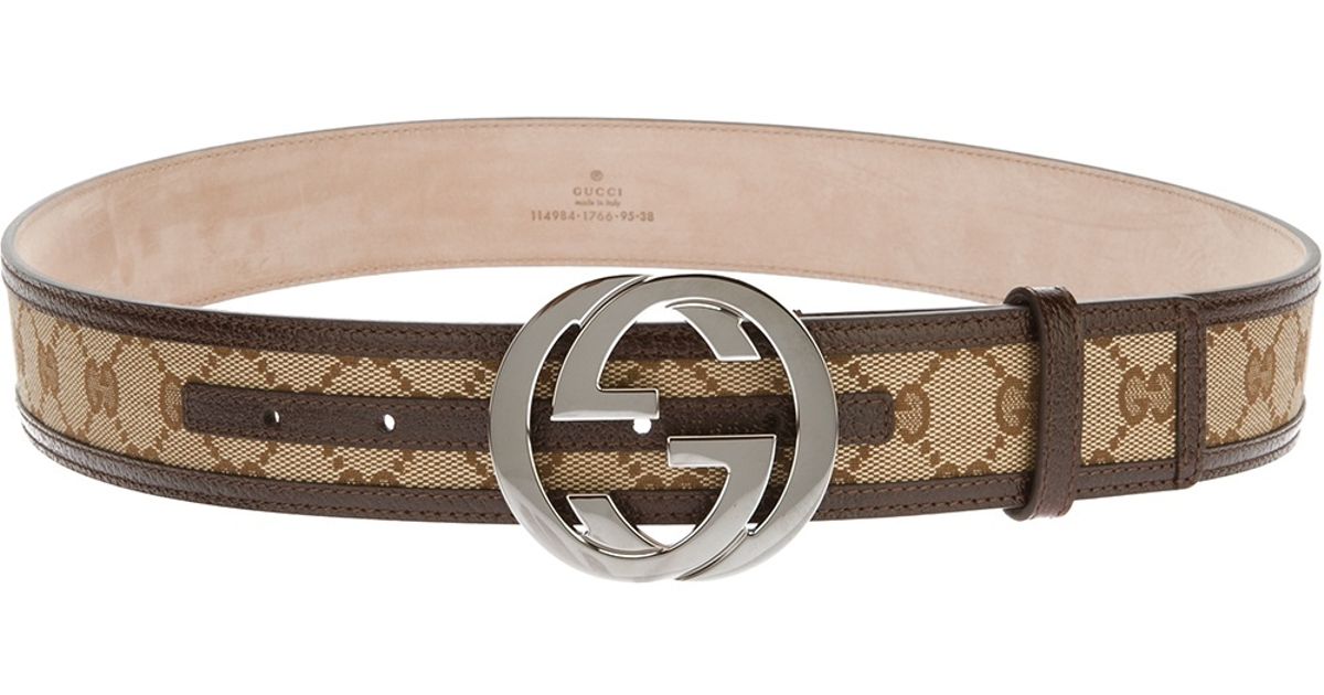 Gucci Logo Belt in Brown for Men - Lyst