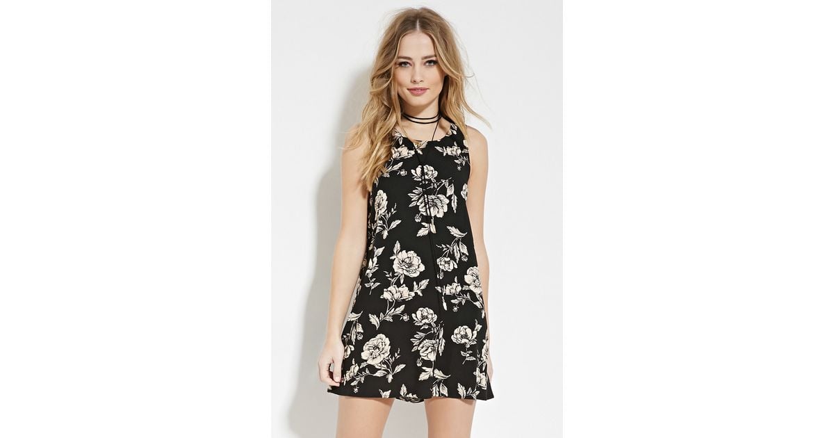forever 21 black dress with flowers