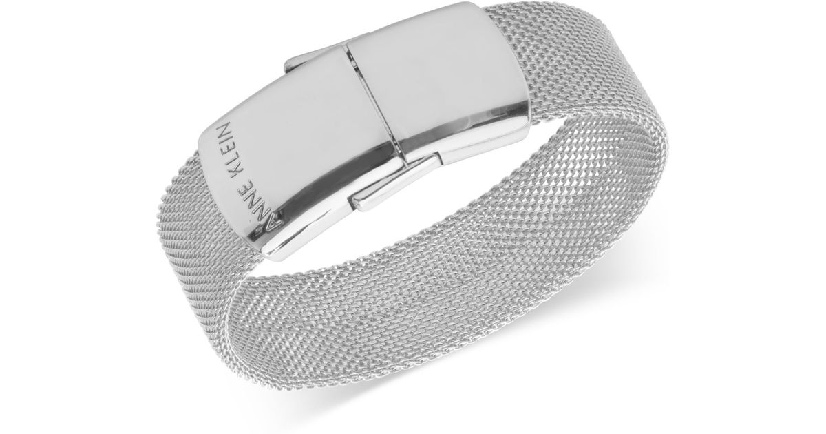 Lyst Anne Klein Silver Tone Mesh Usb Flash Drive Bracelet In Metallic