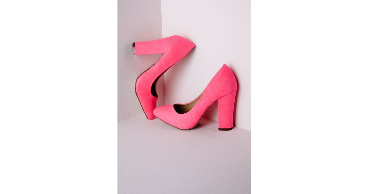 pink block heel shoes