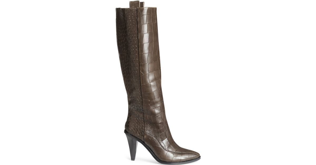crocodile patterned boots h&m
