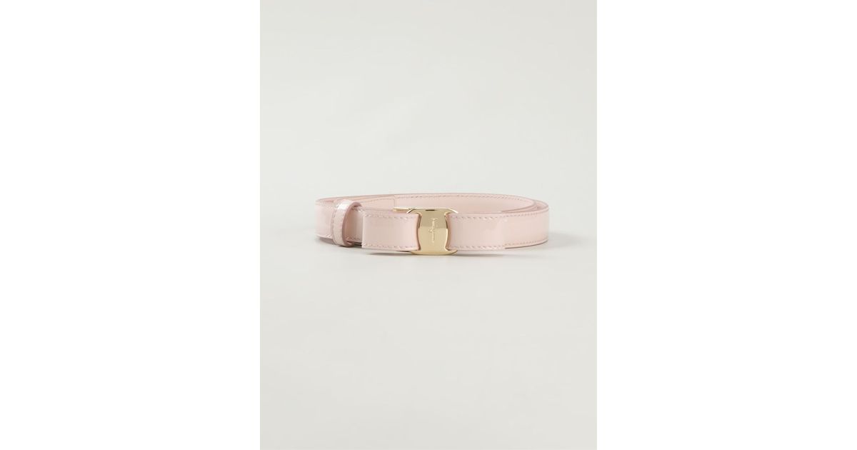 Ferragamo 'Vara' Bow Belt in Pink & Purple (Pink) - Lyst