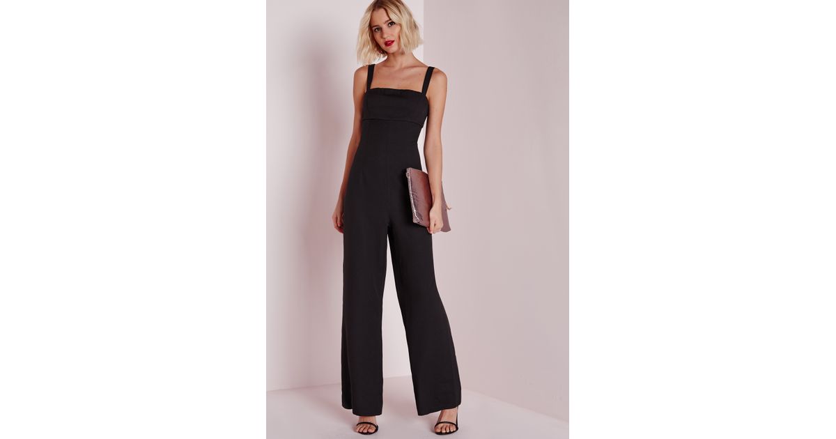 black square neck jumpsuit