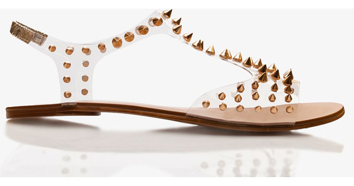 clear and gold sandals