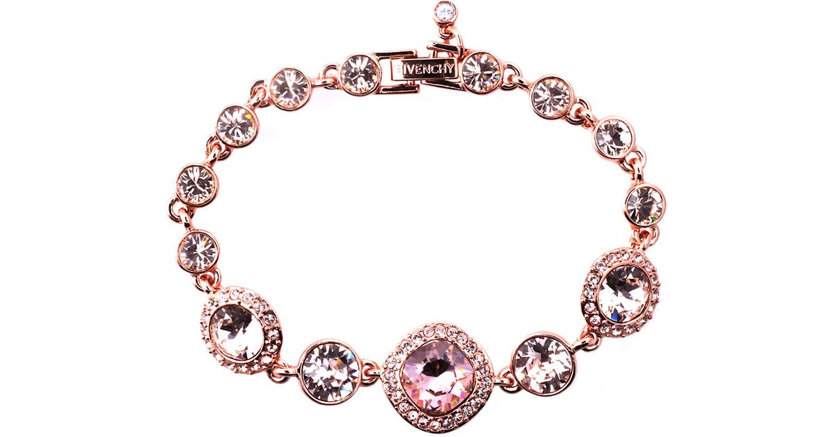 Givenchy Rose Gold And Vintage Rose Swarovski Crystal Flex Bracelet in